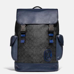 Rivington Backpack Signature Canvas w/ Coach Patch